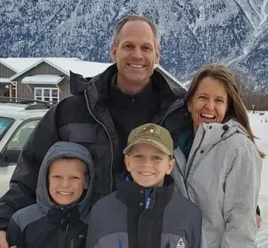 Andy and Karina Smith with their sons David and Johnathan